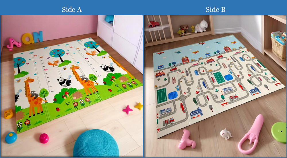 Килимче за игра Колички - Животни - 180см х 160см х 1см