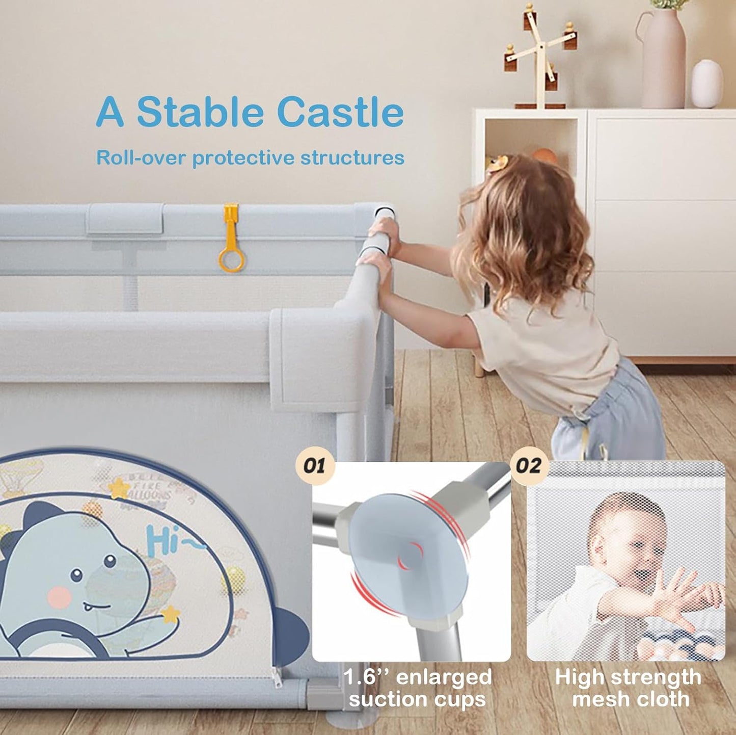 Бебешка ограда Дори с килимче - 180x200 см