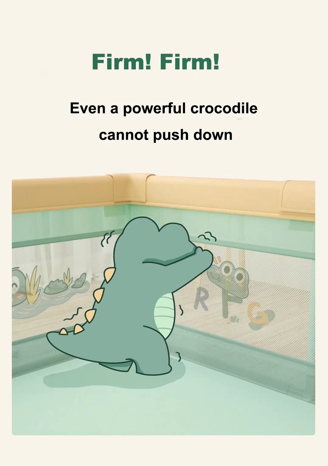 Детска ограда за игра с килимче – Крокодилче - 180×150 см