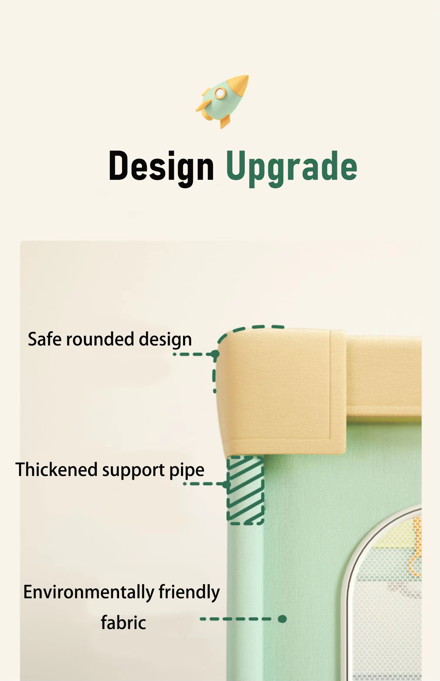 Детска ограда за игра с килимче – Крокодилче - 180×150 см