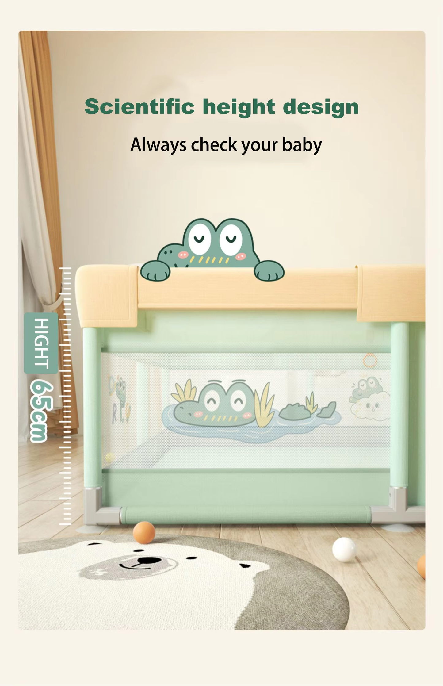 Детска ограда за игра с килимче – Крокодилче - 180×150 см