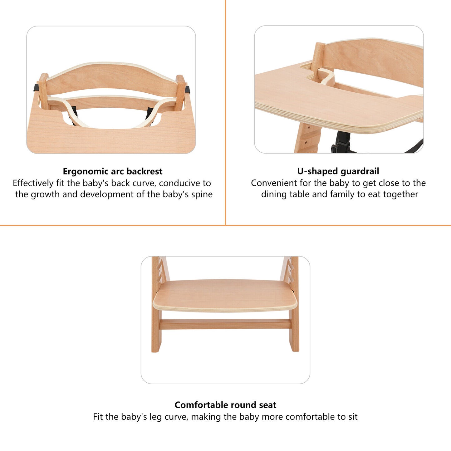 Дървен стол за хранене Дани