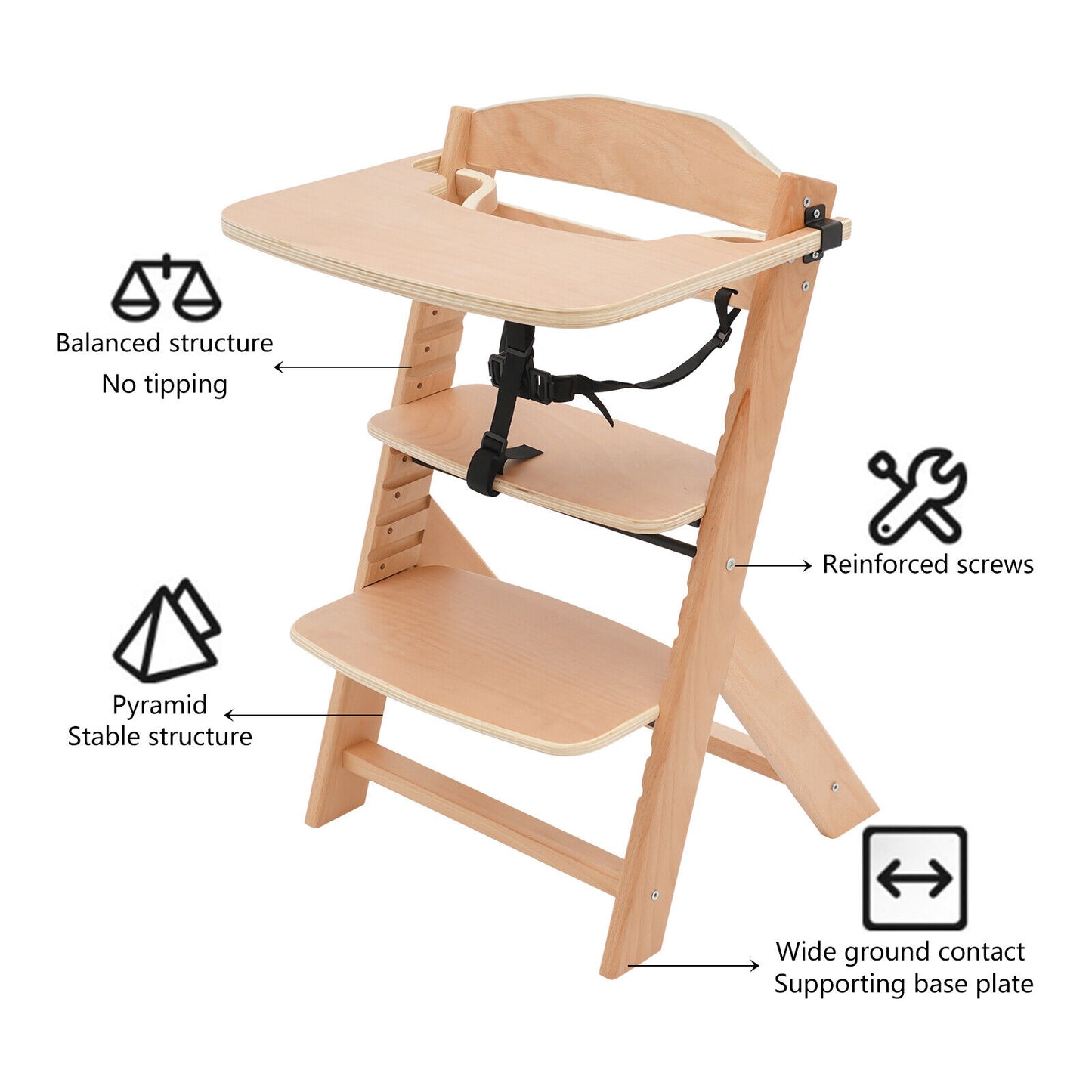 Дървен стол за хранене Дани