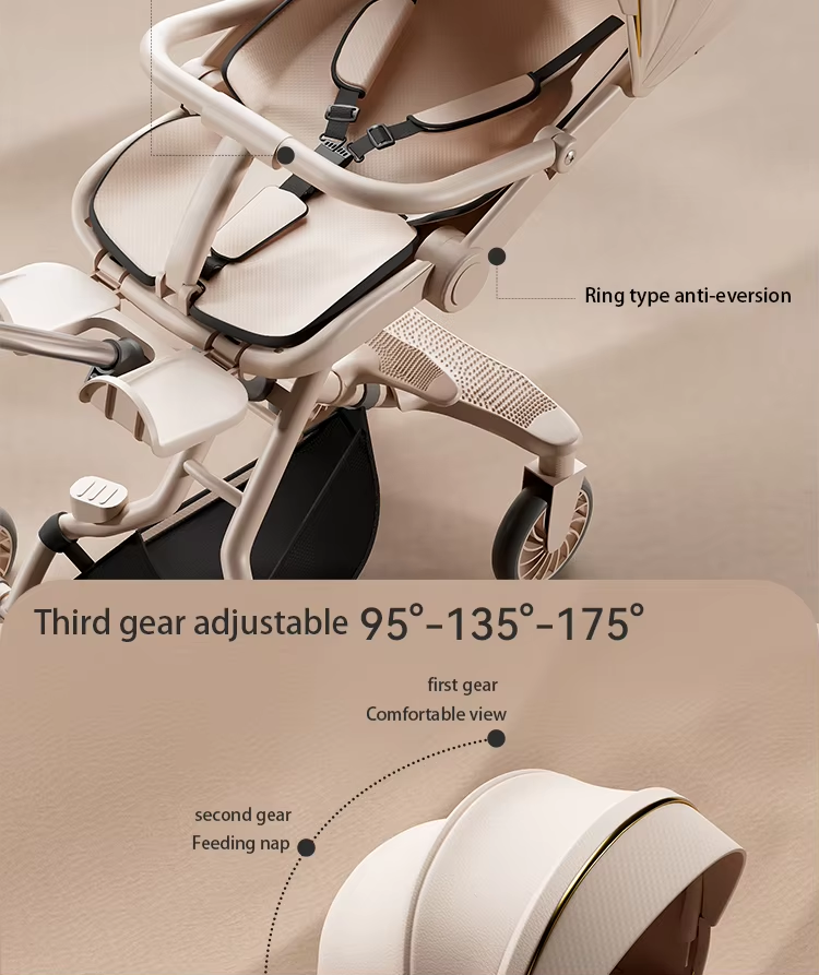 Многофункционална детска количка – Ултра лека и сгъваема - Зелен цвят