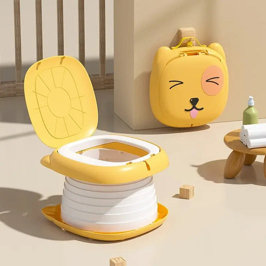 Сгъваемо преносимо детско гърне Кими - жълт цвят