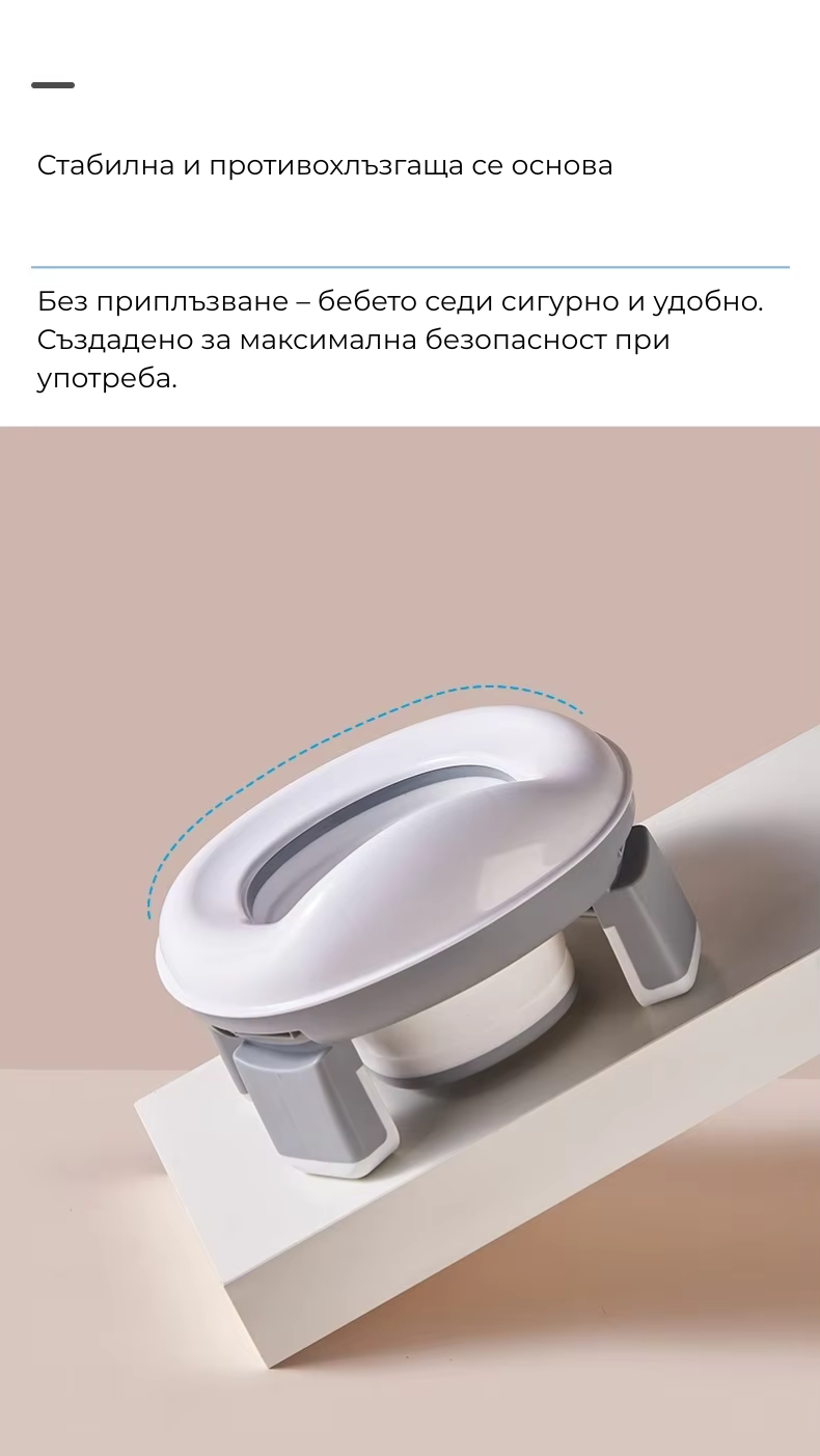 Мобилно детско гърне 2в1 – за дома и път - бял цвят