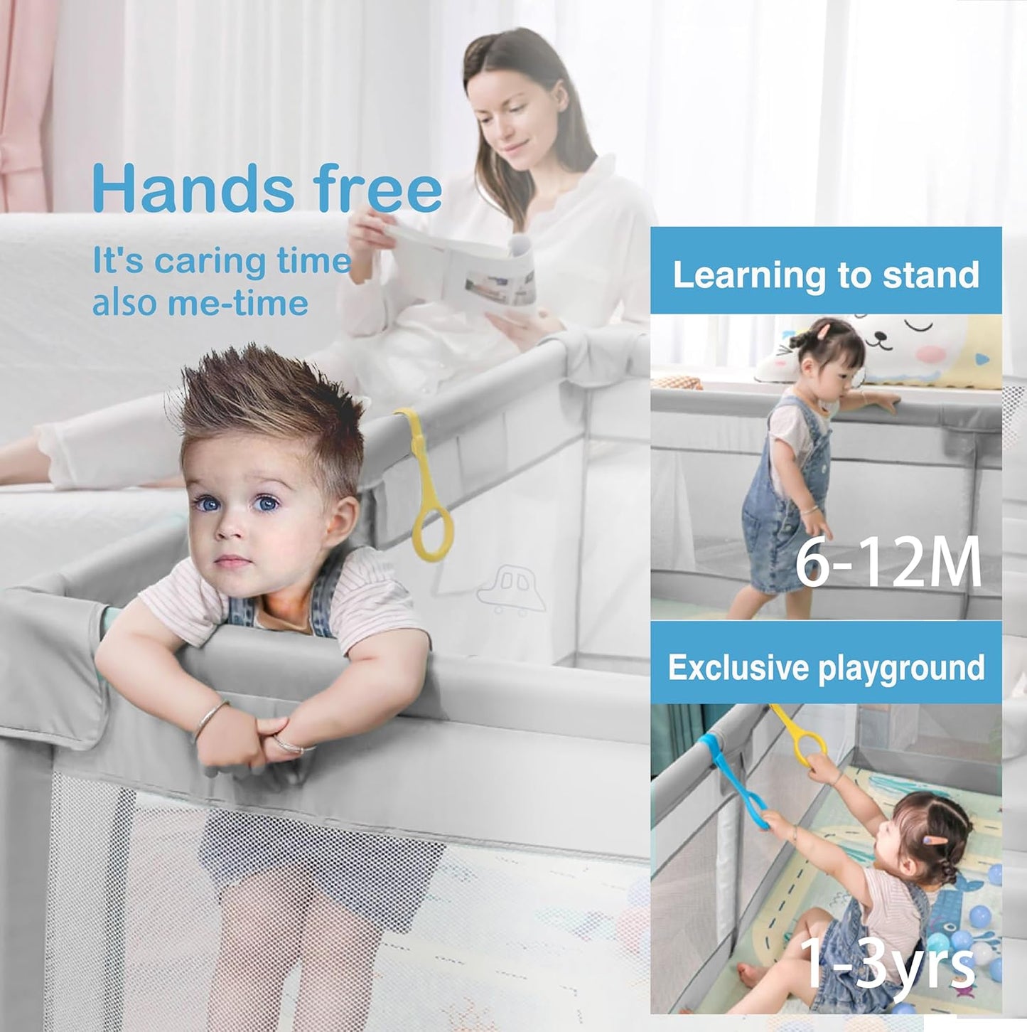 Бебешка ограда Дори с килимче - 180x200 см