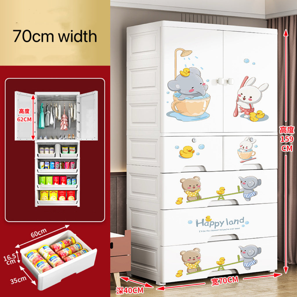 Детски шкаф „Весела дружина“ – 70 см x 40 см x 158 см