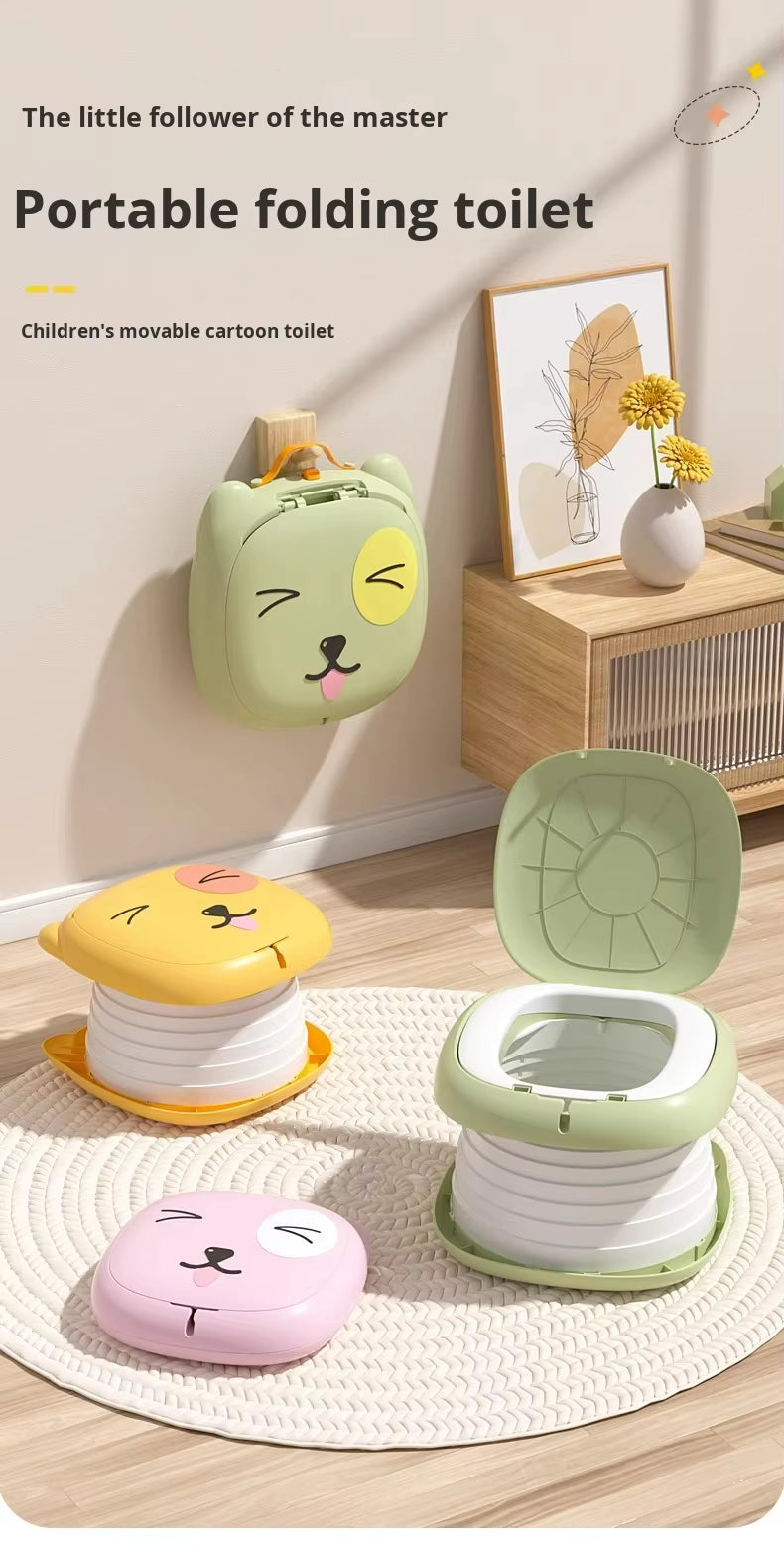 Сгъваемо преносимо детско гърне Кими - зелен цвят