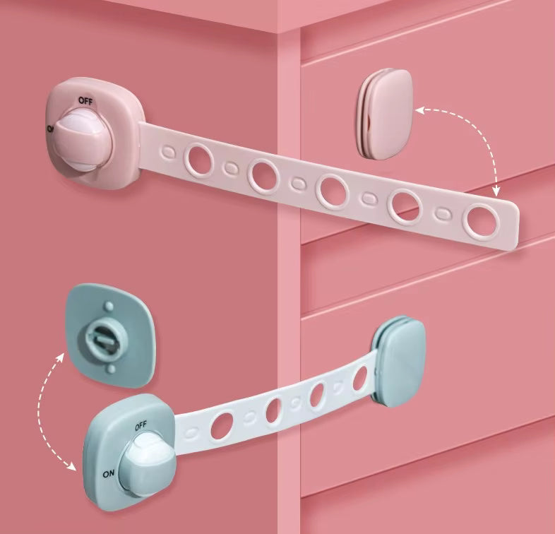 Предпазен заключващ механизъм за шкафове и уреди - бял цвят