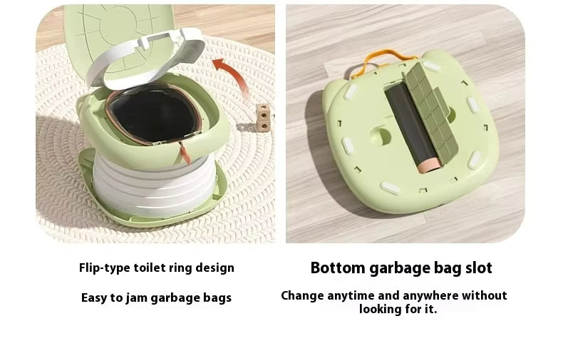 Сгъваемо преносимо детско гърне Кими - зелен цвят