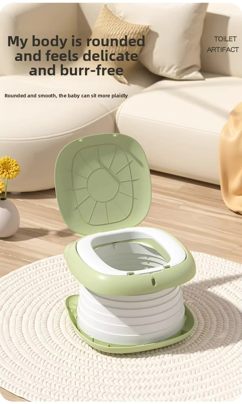 Сгъваемо преносимо детско гърне Кими - розов цвят