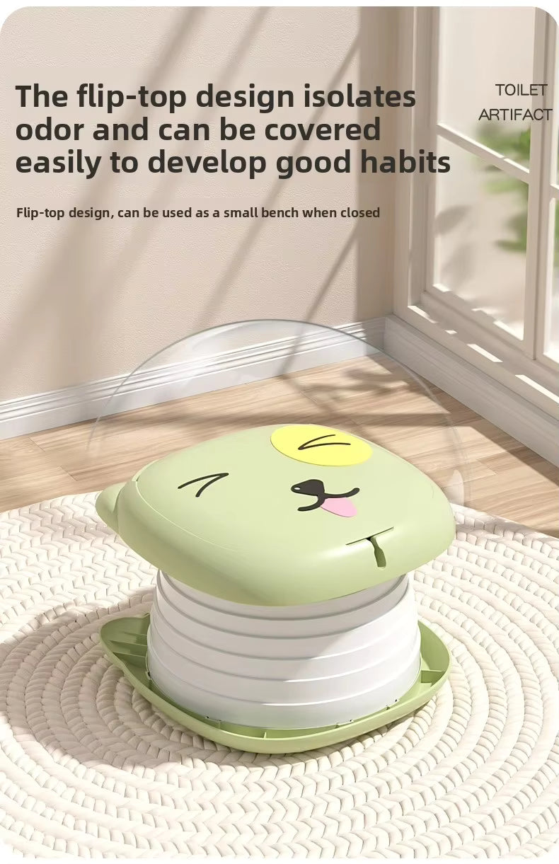 Сгъваемо преносимо детско гърне Кими - зелен цвят