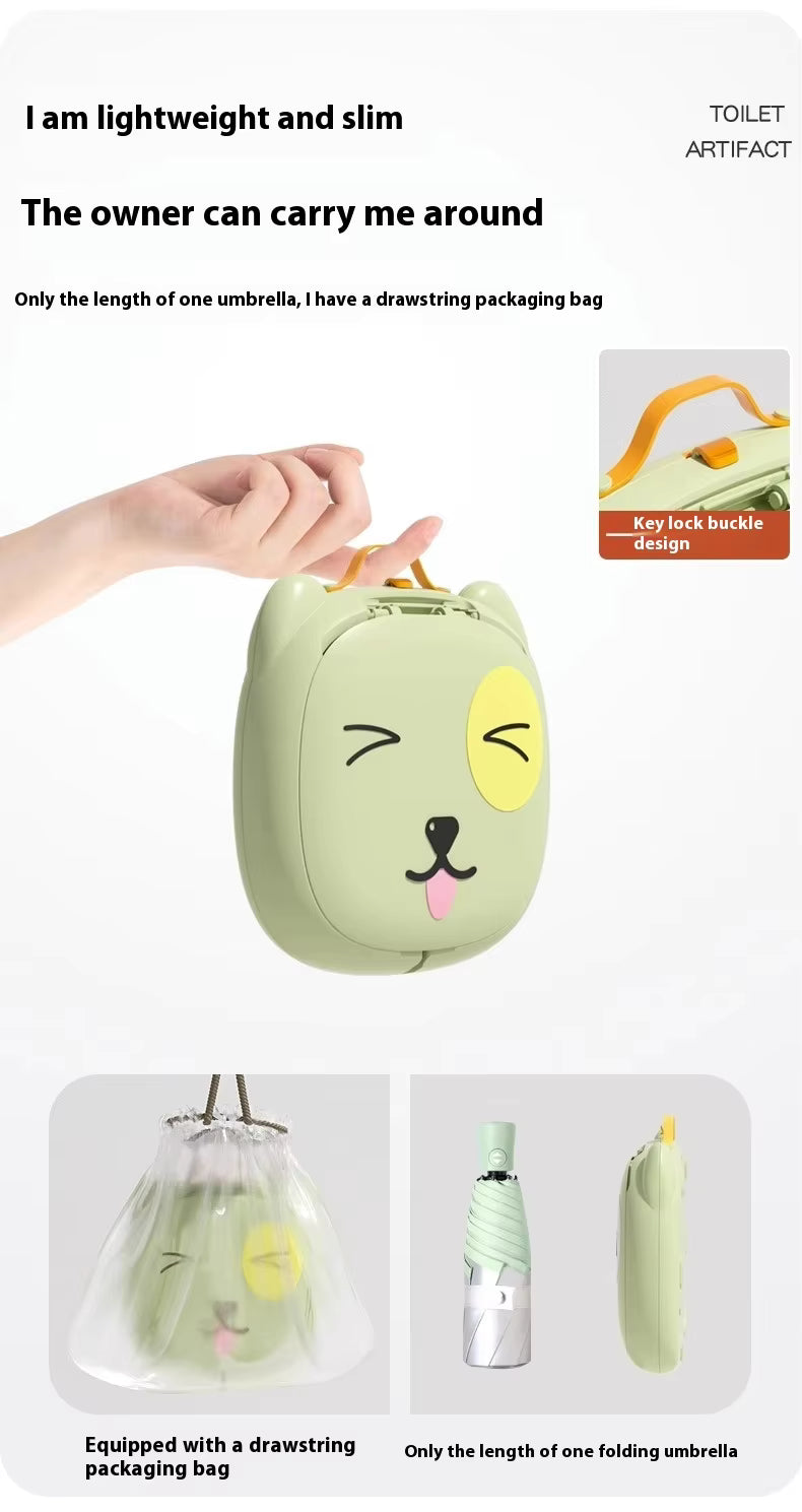 Сгъваемо преносимо детско гърне Кими - зелен цвят