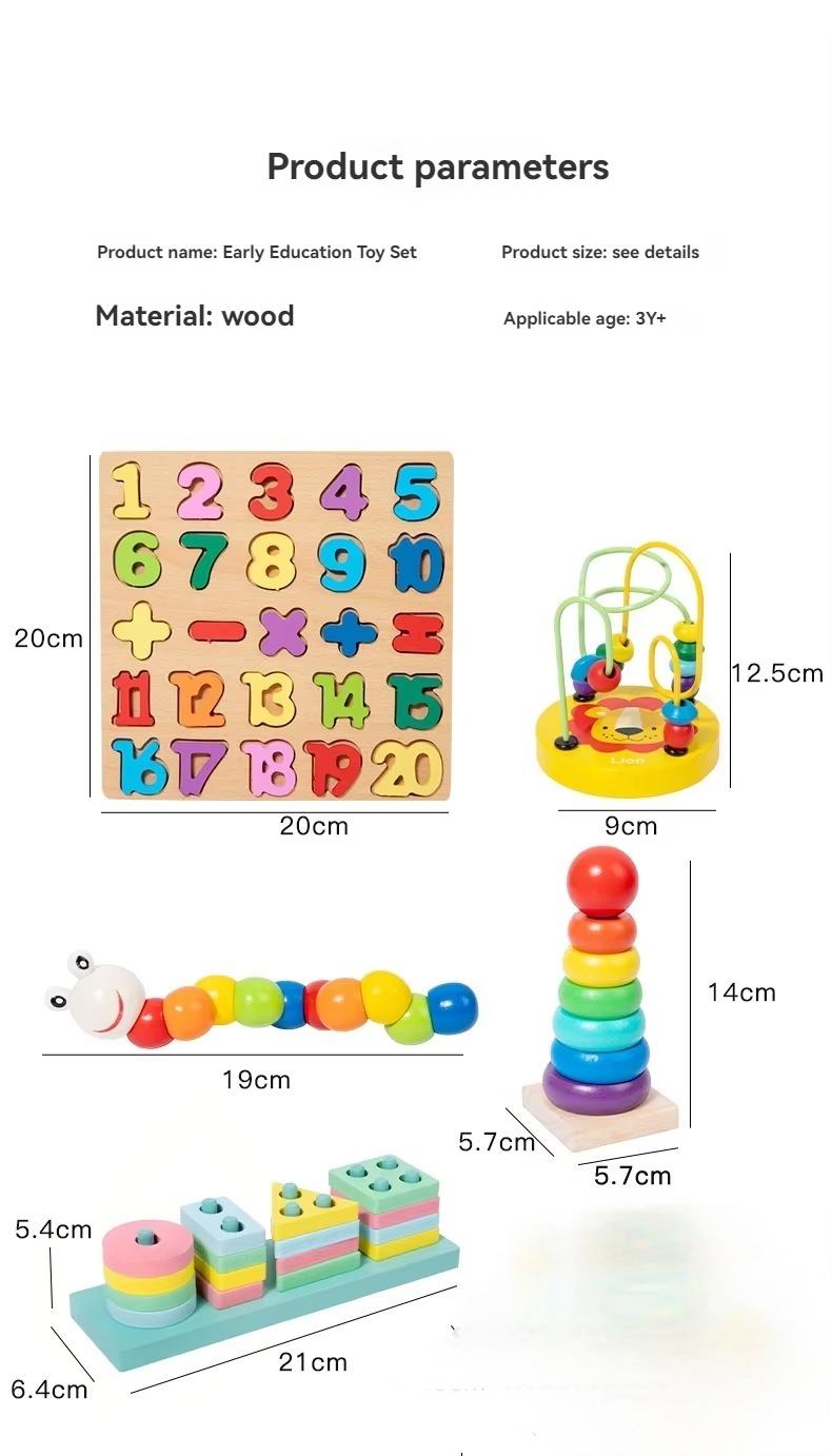 Монтесори - образователен дървен комплект от 8 части Dili