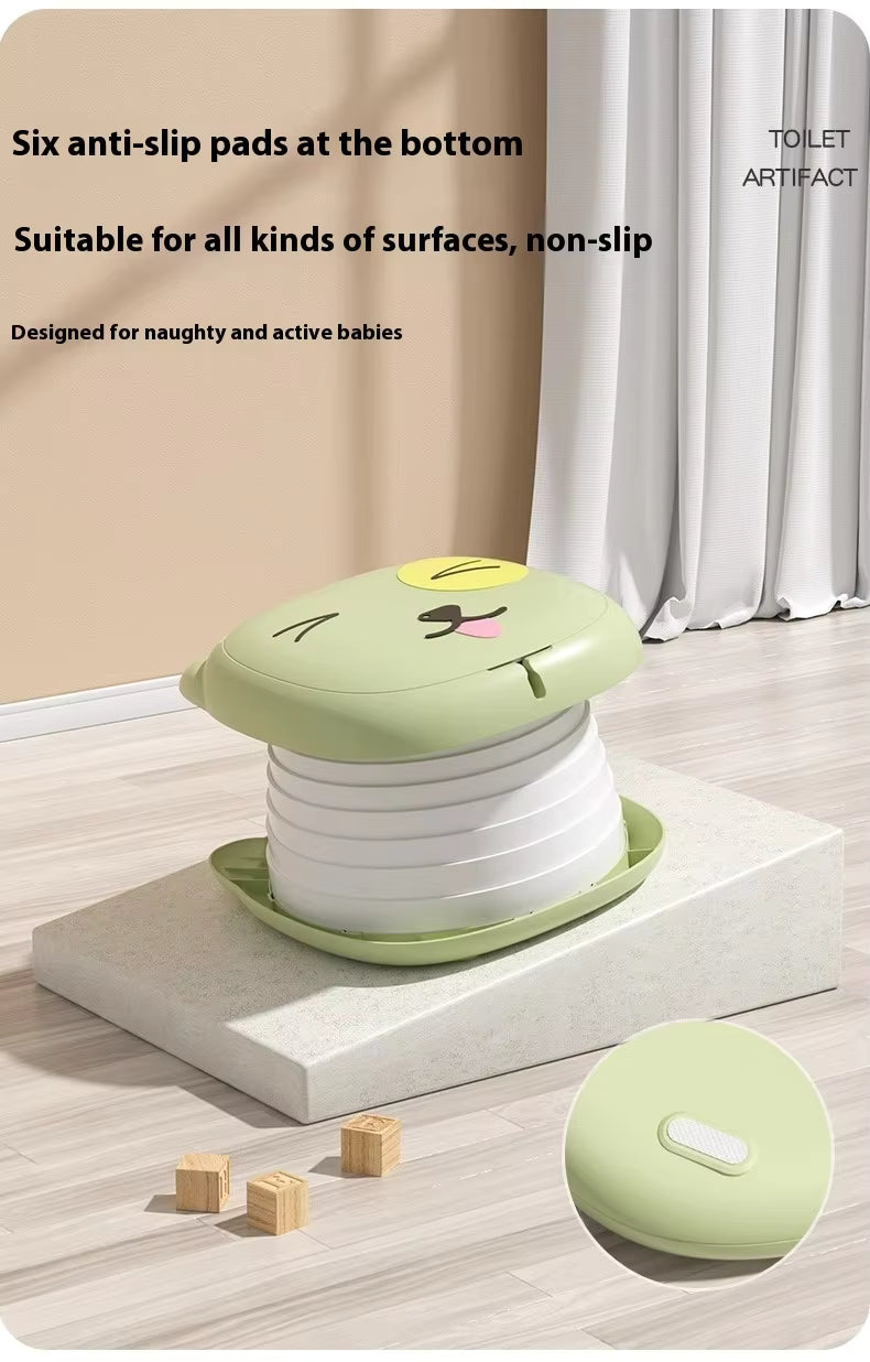 Сгъваемо преносимо детско гърне Кими - зелен цвят