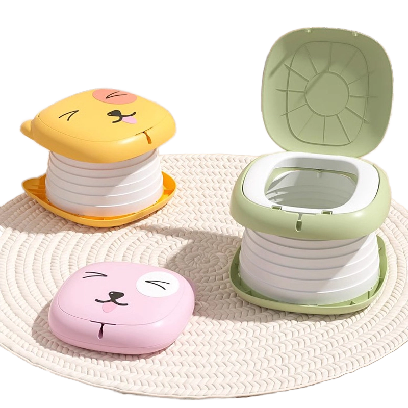 Сгъваемо преносимо детско гърне Кими - розов цвят