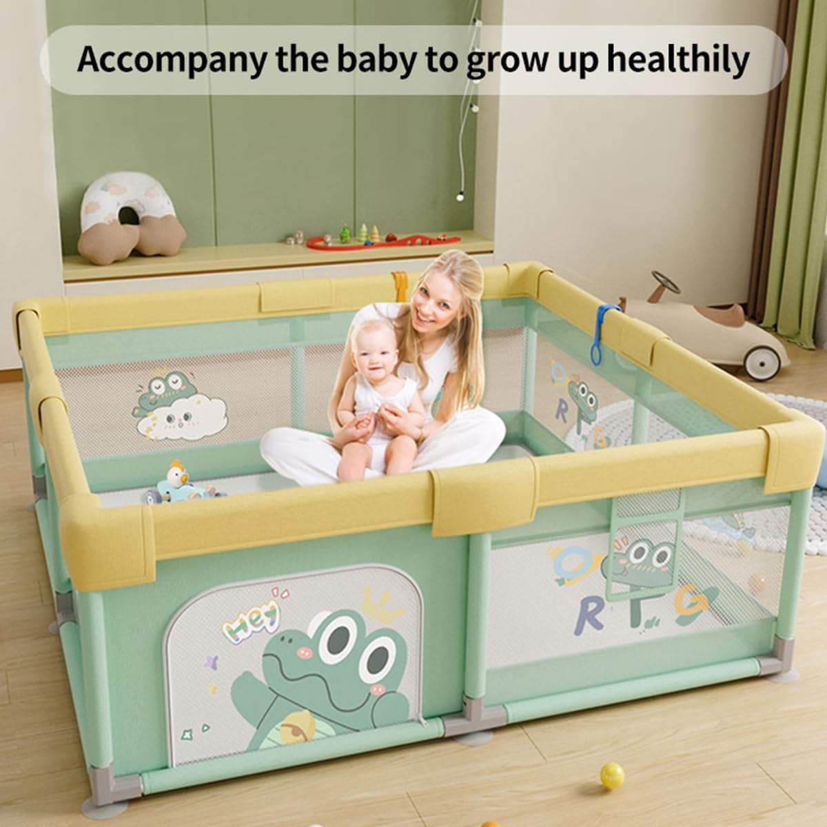 Детска ограда за игра с килимче – Крокодилче - 180×150 см