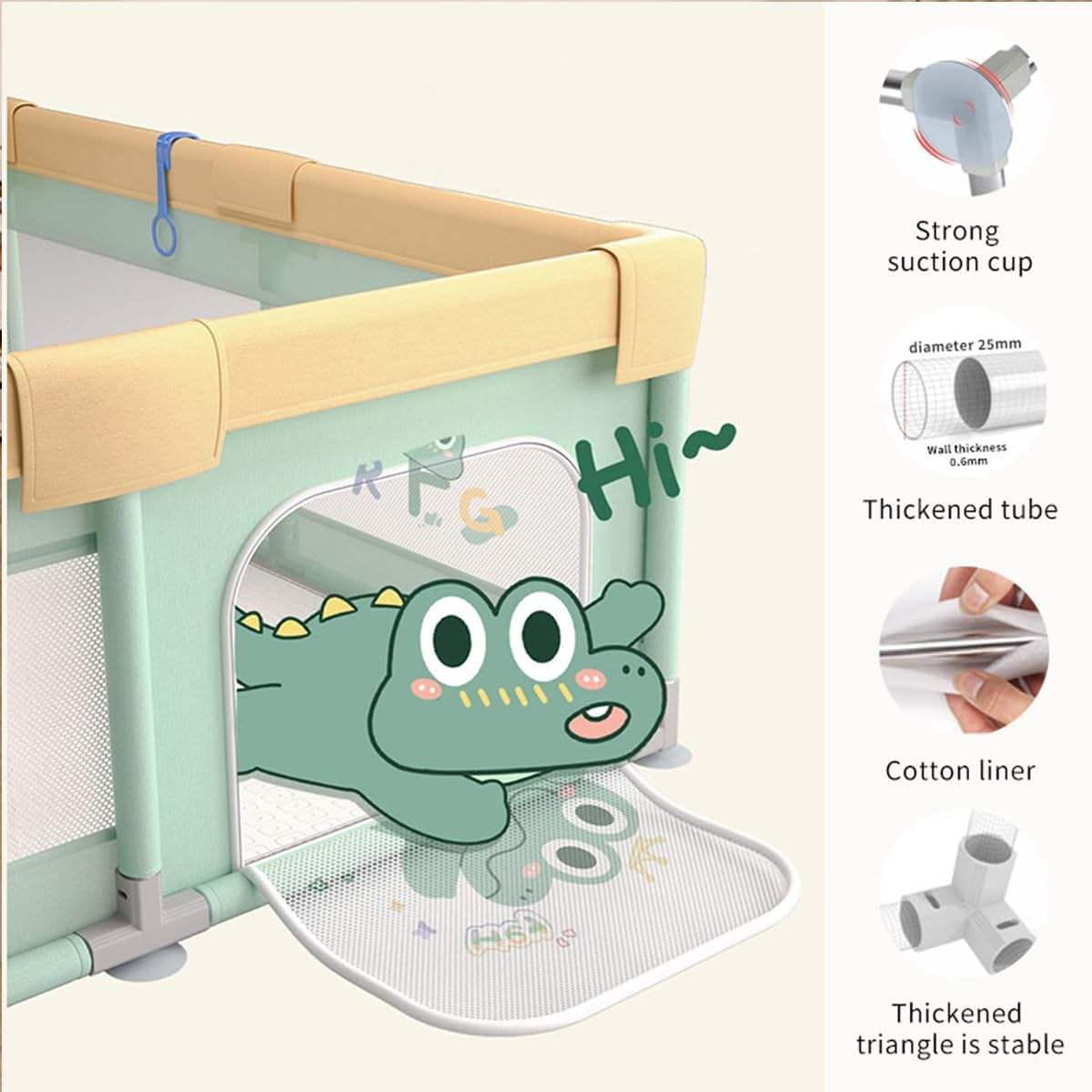 Детска ограда за игра с килимче – Крокодилче - 180×150 см