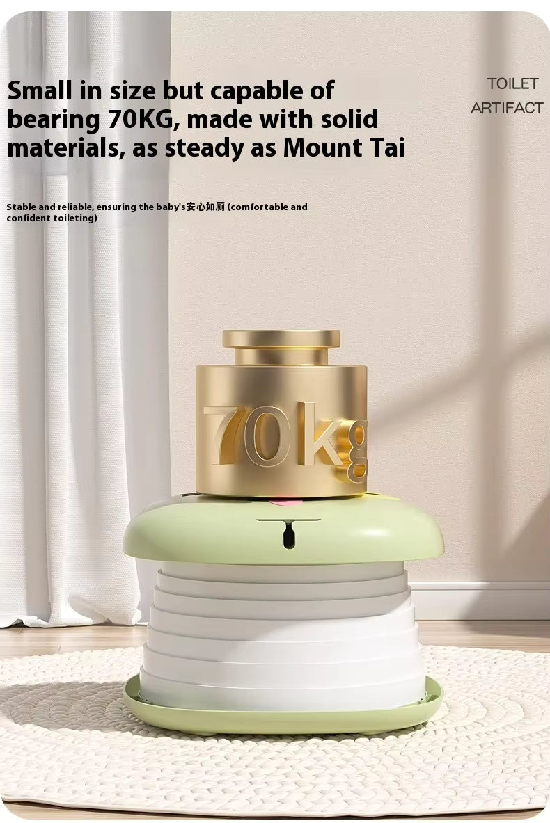 Сгъваемо преносимо детско гърне Кими - зелен цвят