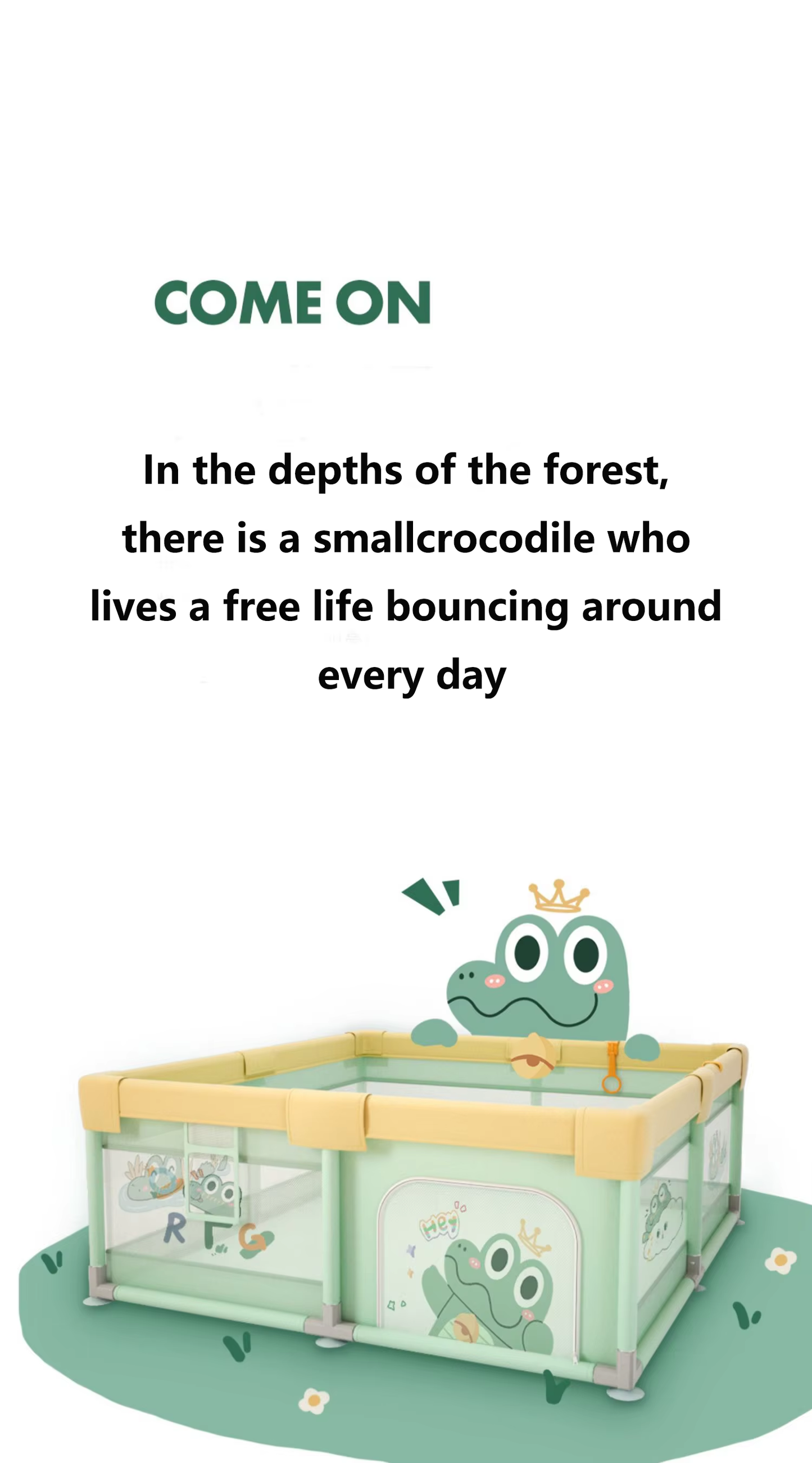 Детска ограда за игра с килимче – Крокодилче - 180×150 см