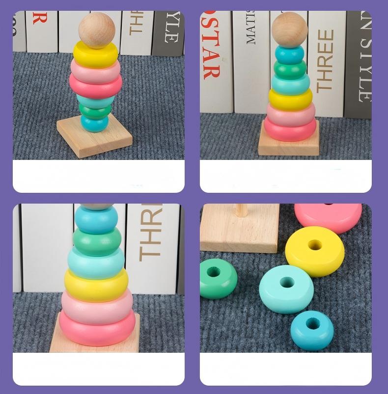 Монтесори - образователен дървен комплект от 8 части Dili