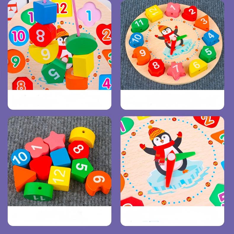 Монтесори - образователен дървен комплект от 8 части Dili