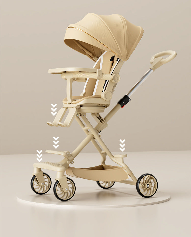 Многофункционална детска количка – Ултра лека и сгъваема - Зелен цвят