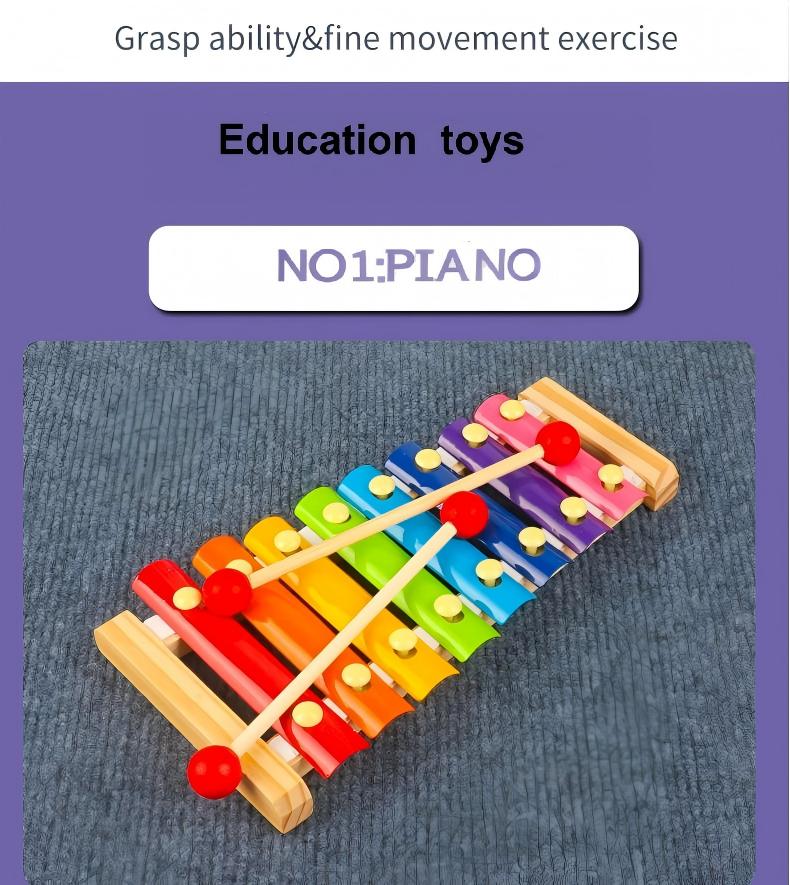 Монтесори - образователен дървен комплект от 8 части Dili