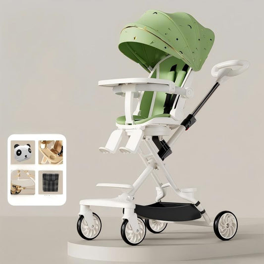 Многофункционална детска количка – Ултра лека и сгъваема - Зелен цвят
