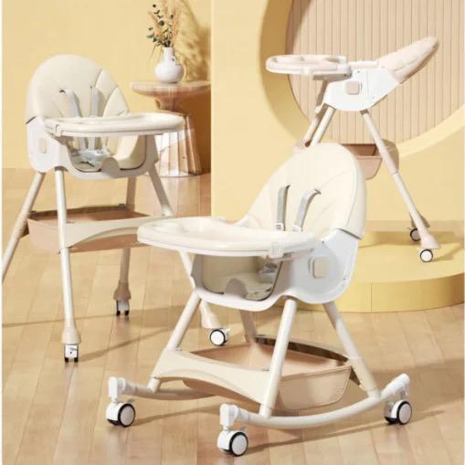 Мултифункционално столче за хранене 6 в 1 – цвят бежов