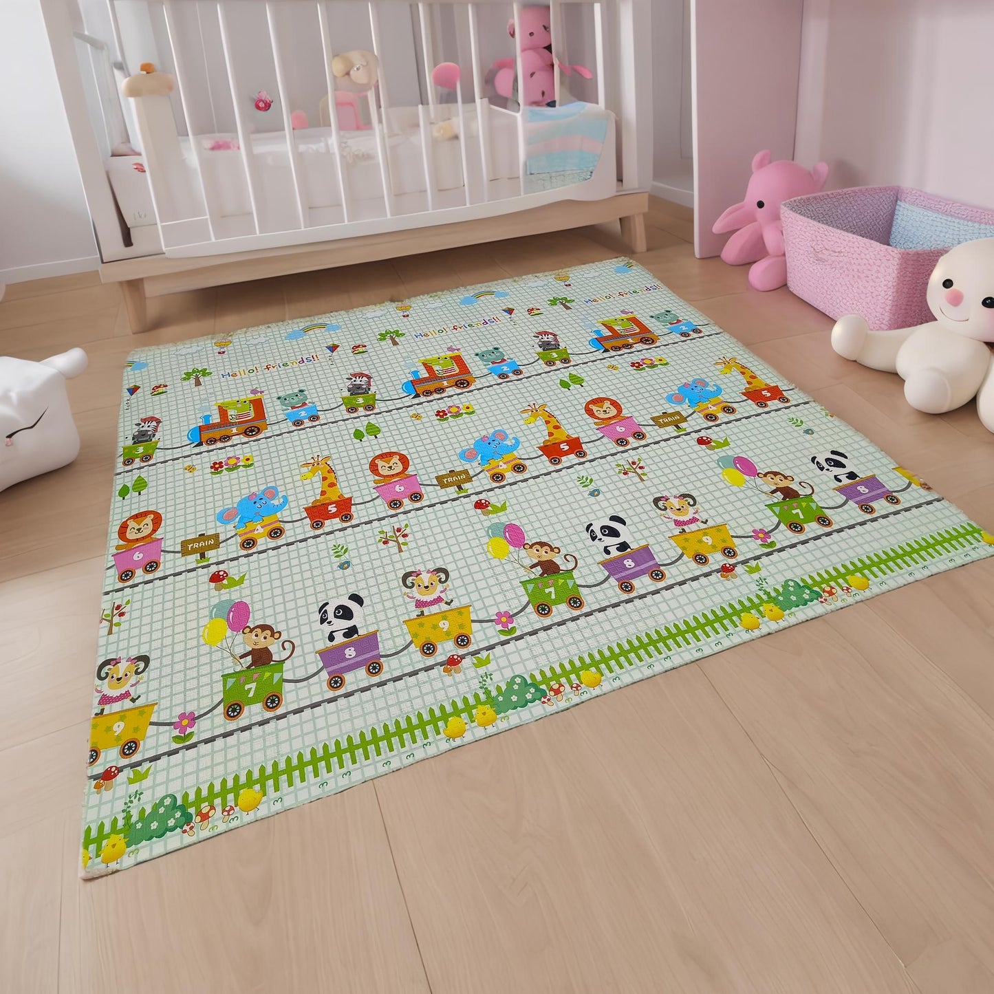 Килимче за игра Жираф - Влакче - 180см х 120см