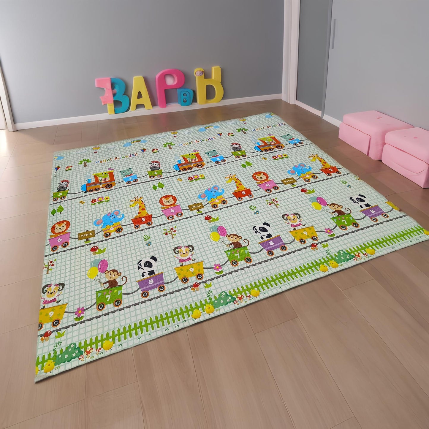 Килимче за игра Жираф - Влакче - 180см х 120см