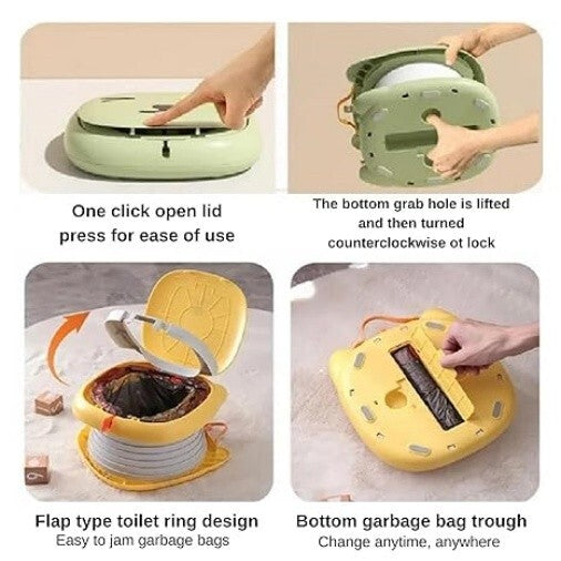 Сгъваемо преносимо детско гърне Кими - розов цвят