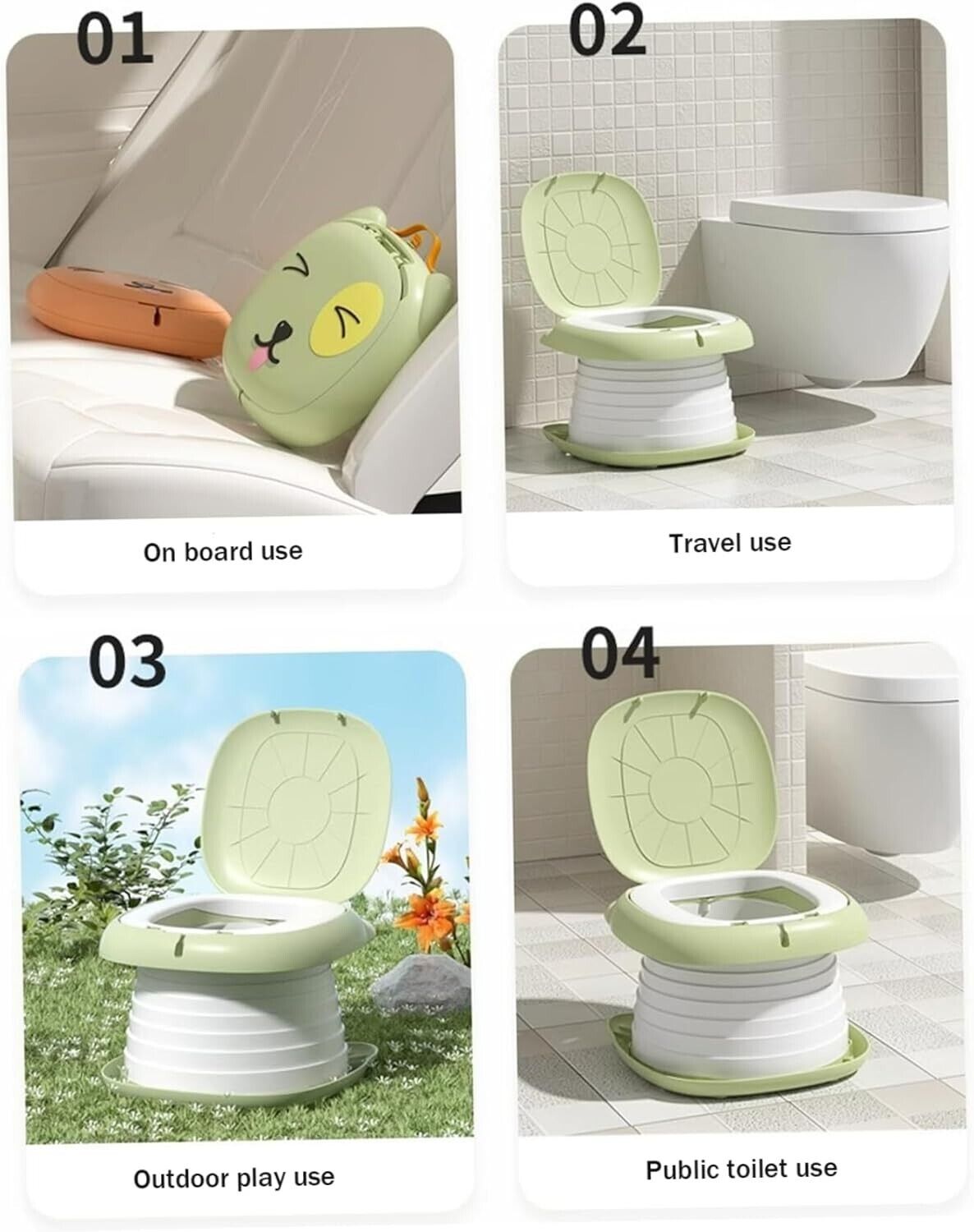 Сгъваемо преносимо детско гърне Кими - розов цвят