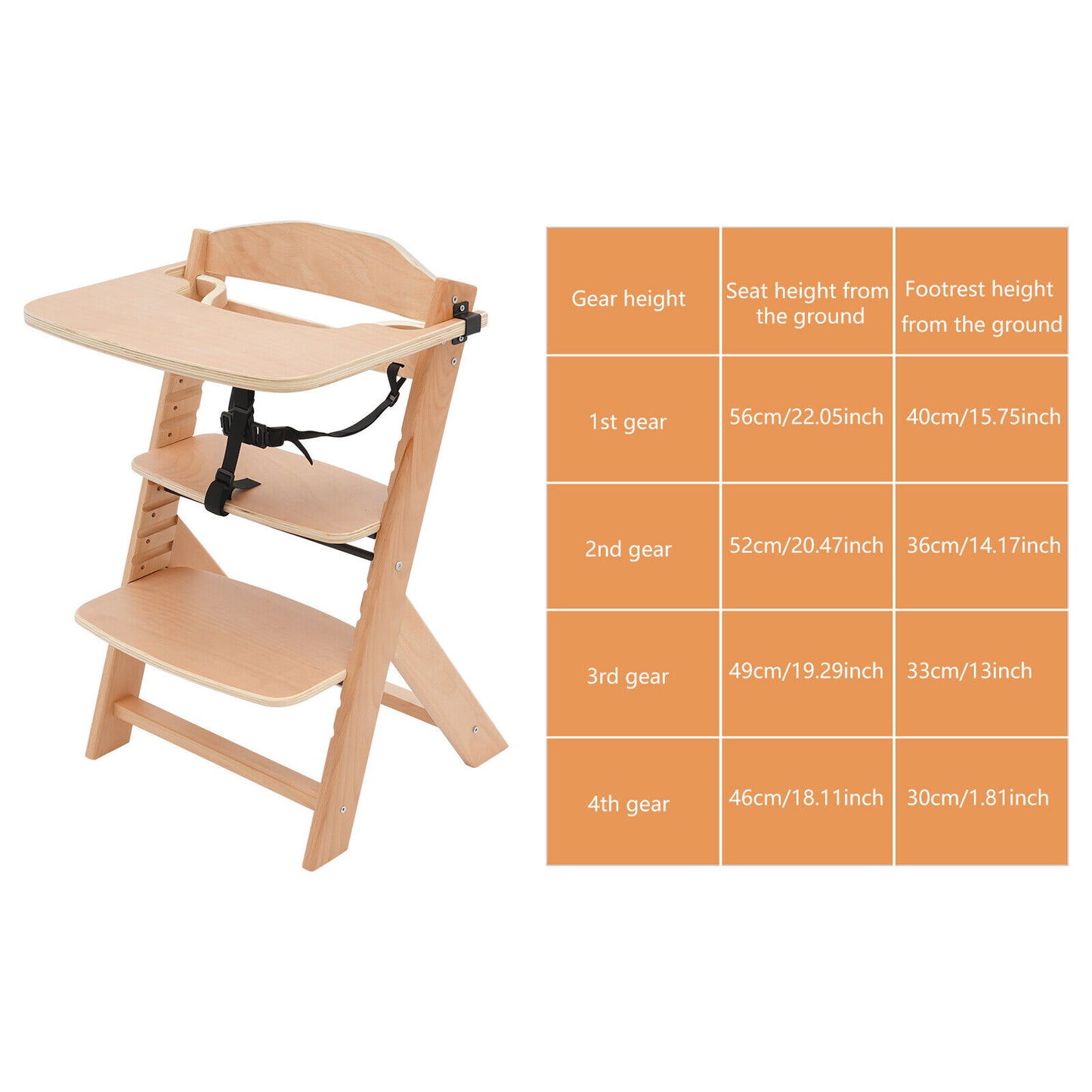 Дървен стол за хранене Дани