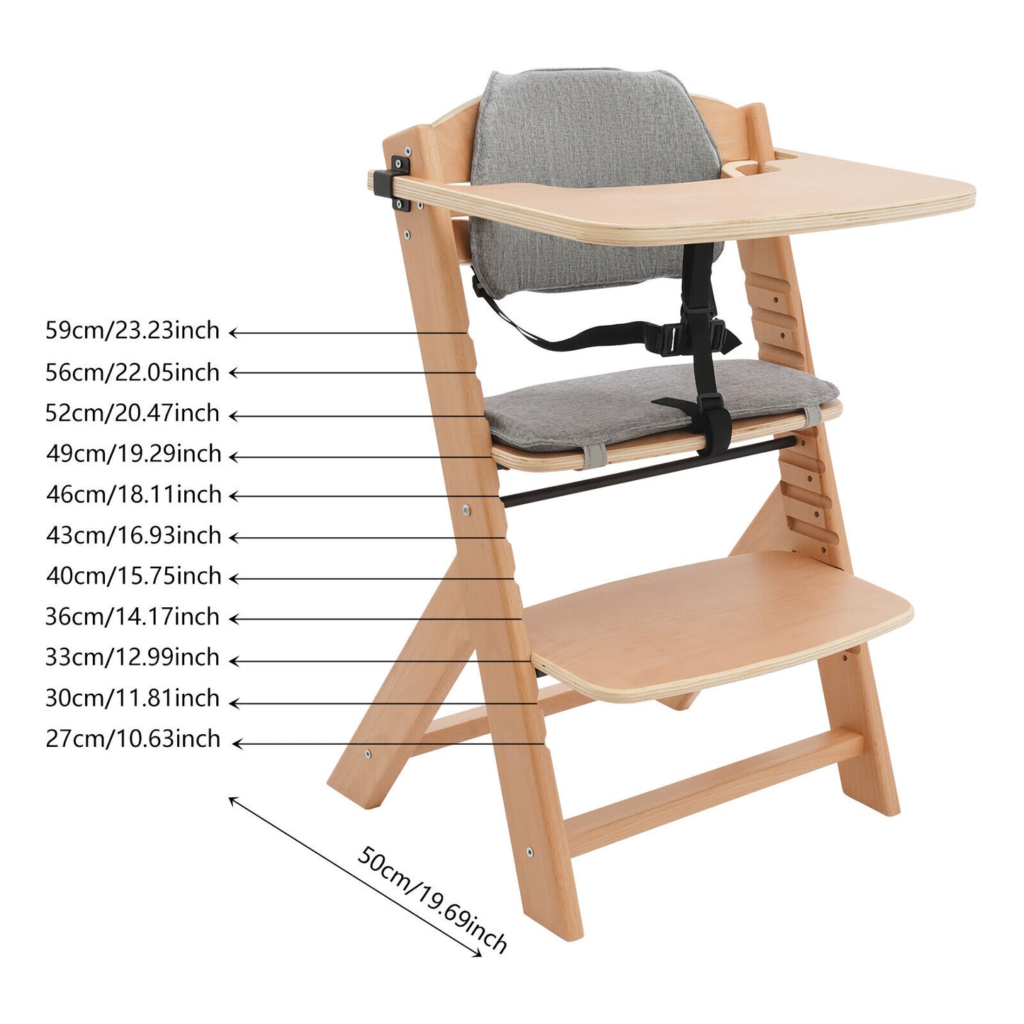 Дървен стол за хранене Дани